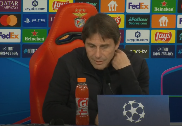 Antonio Conte, Napoli's coach, speaking to reporters after the defeat against Benfica at the Estádio da Luz: