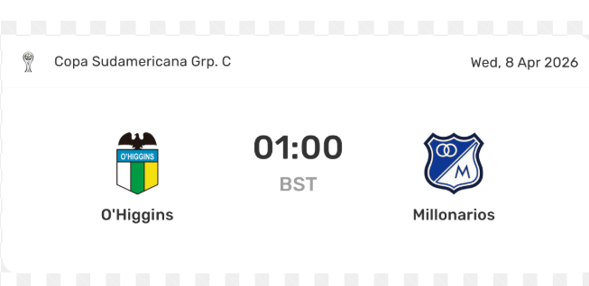 O'Higgins vs Millonarios predictions for Tuesday 07.04.2026